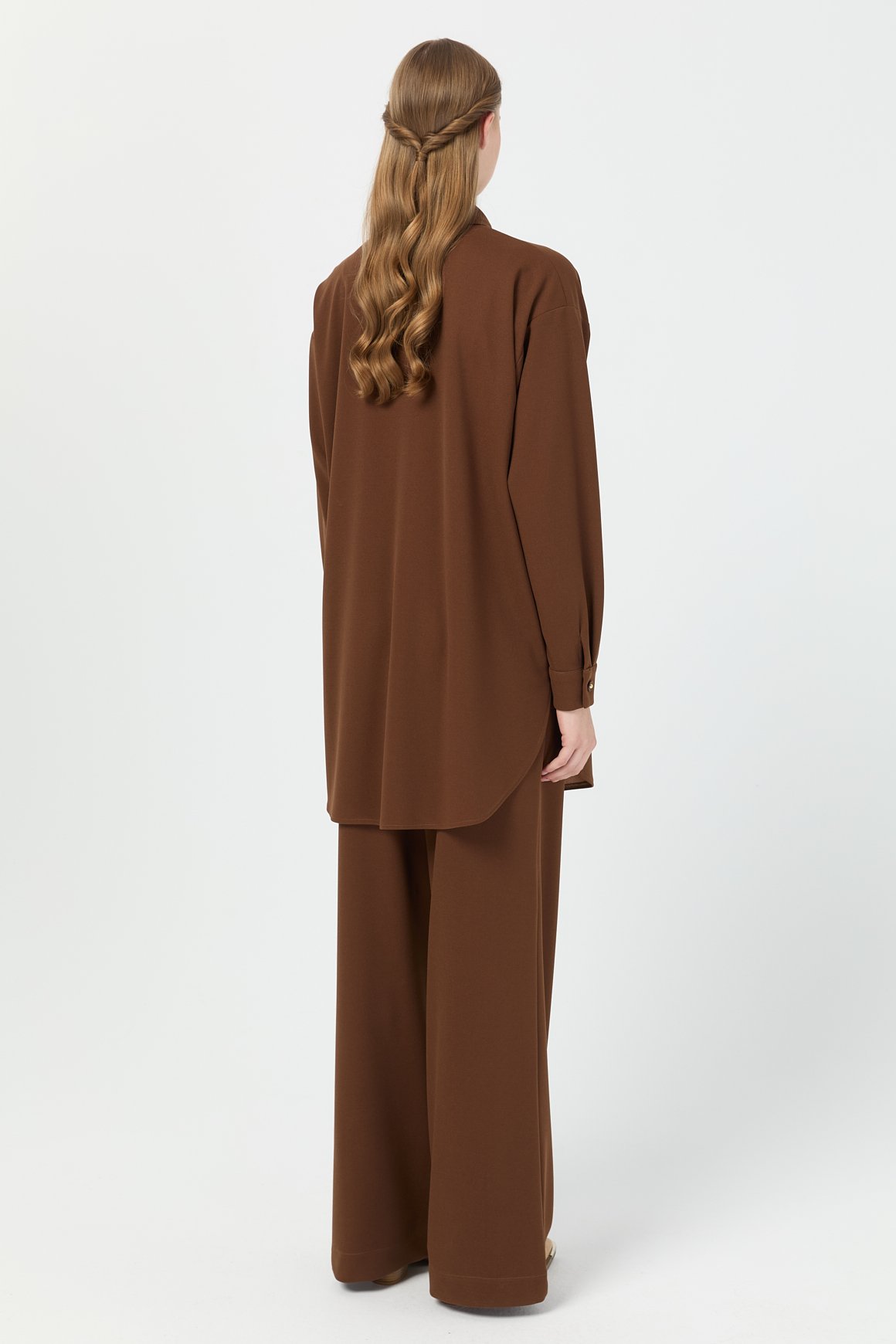 Relaxed Fit Pantolonlu Takım  Kahve