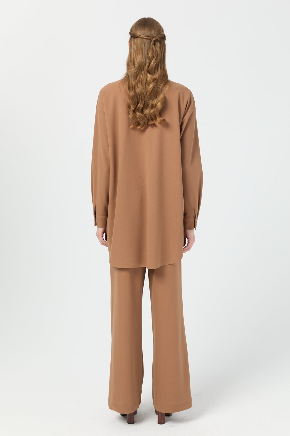 Relaxed Fit Pantolonlu Takım  Vizon