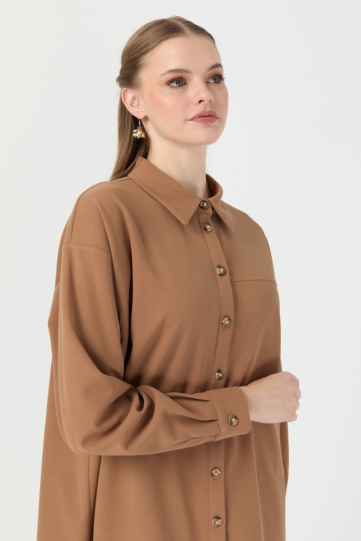 Relaxed Fit Pantolonlu Takım  Vizon