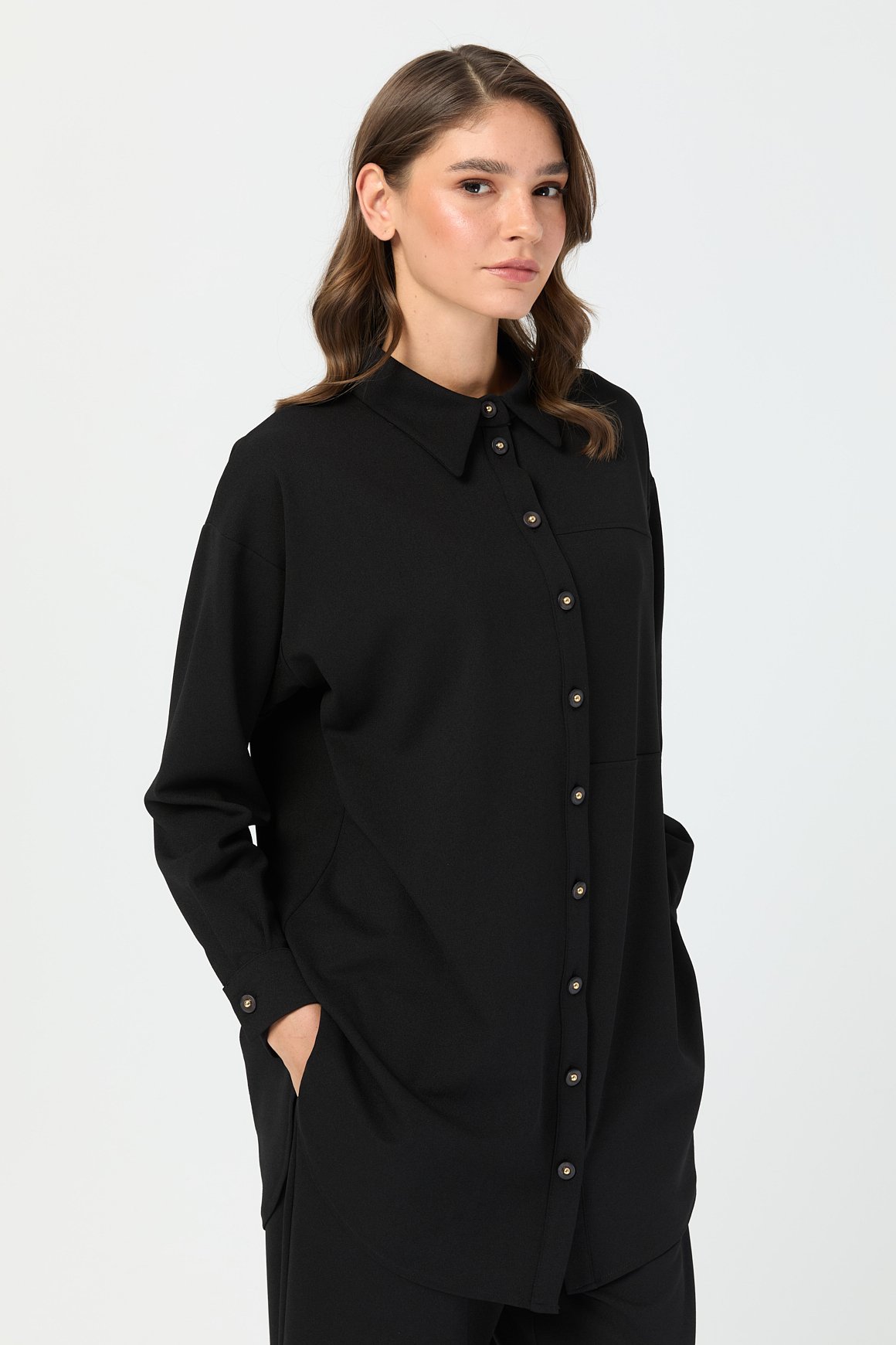 Relaxed Fit Pantolonlu Takım  Siyah