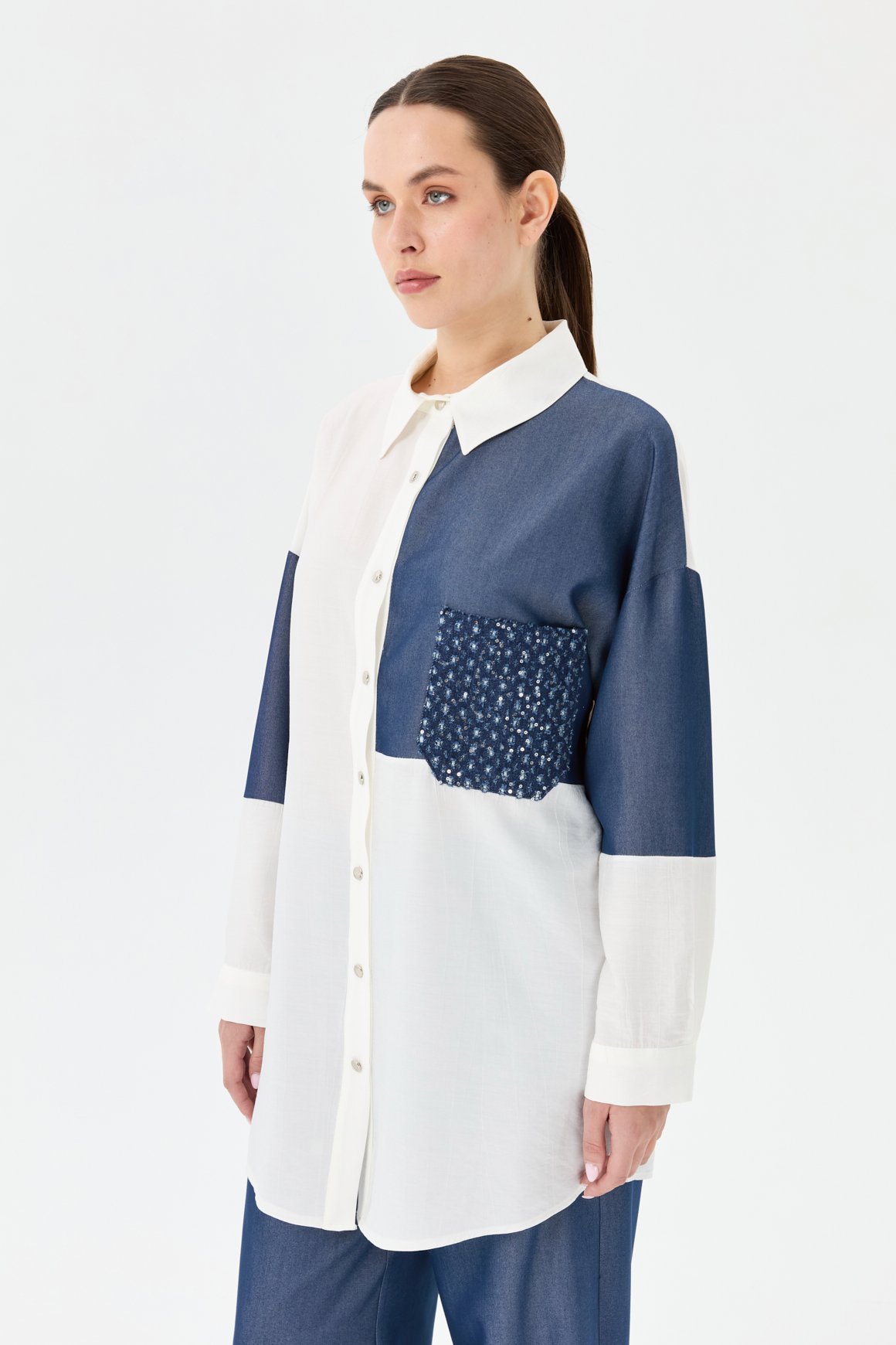 Tencel Garnili Pantolonlu Takım  Laci