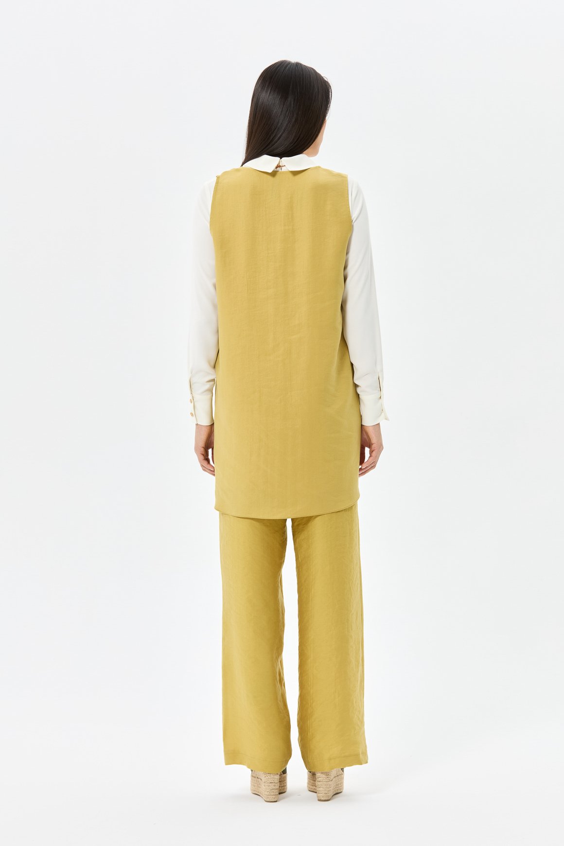 Tencel Kumaş Üçlü Takım Kolyeli  Asit