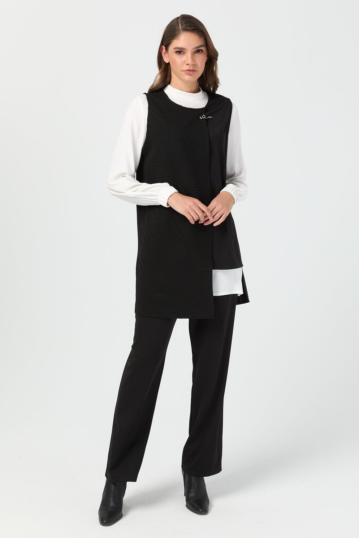 Üçlü Pantolonlu Takım  Siyah