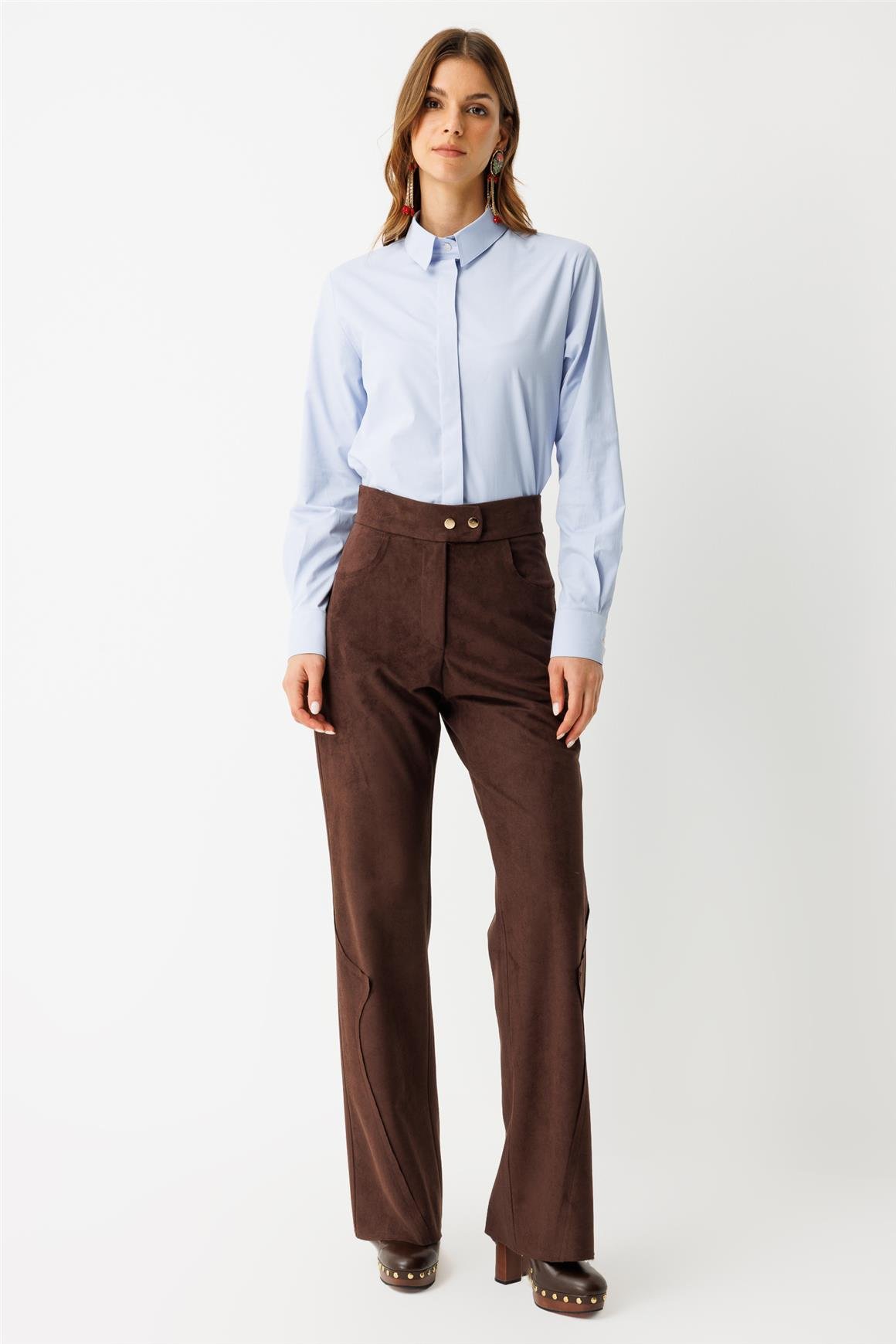 Süet Pantolon  Kahve