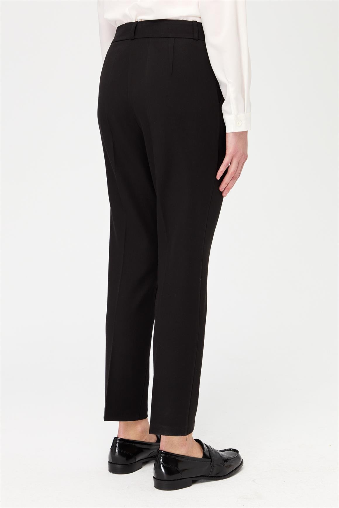 Yandan Cepli Boru Paça Pantolon  Siyah