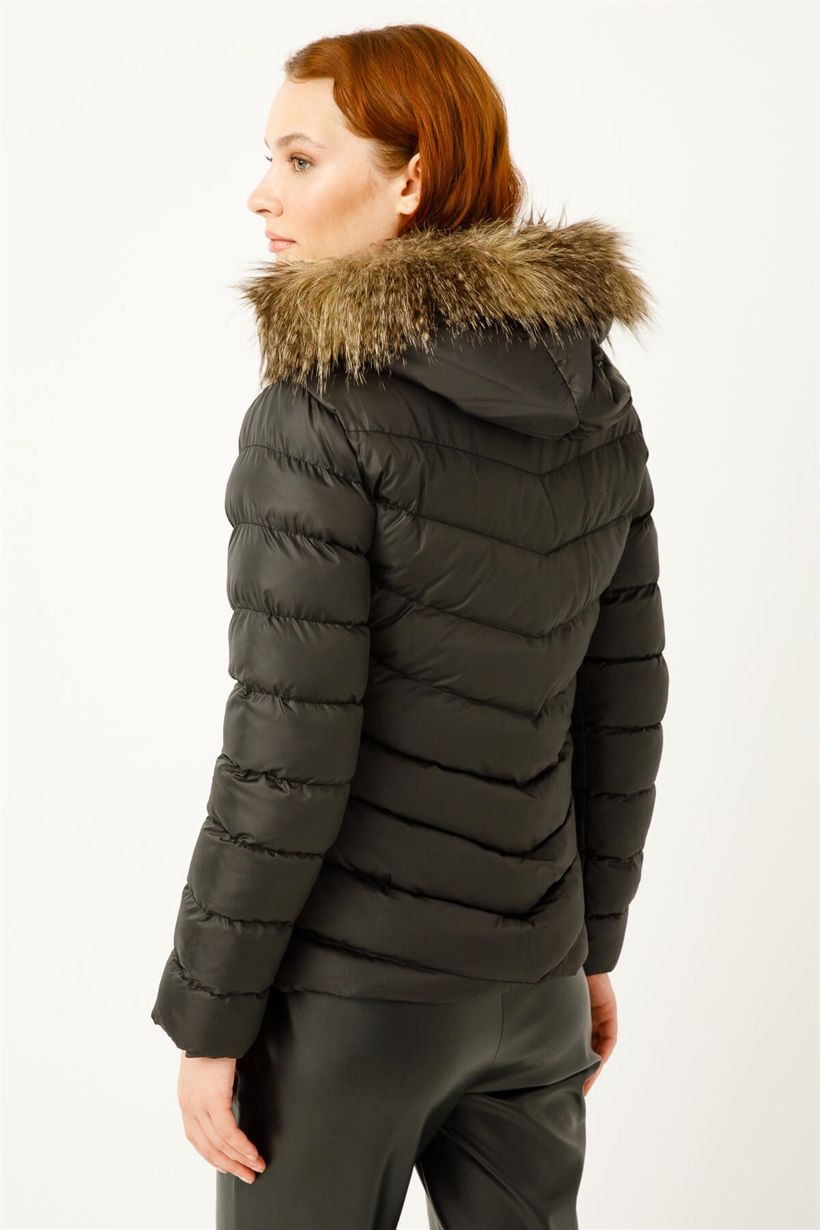 Kısa Boy Dolgu Mont  Siyah