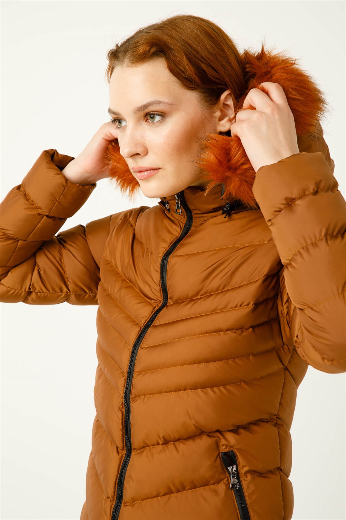 Kısa Boy Dolgu Mont  Taba