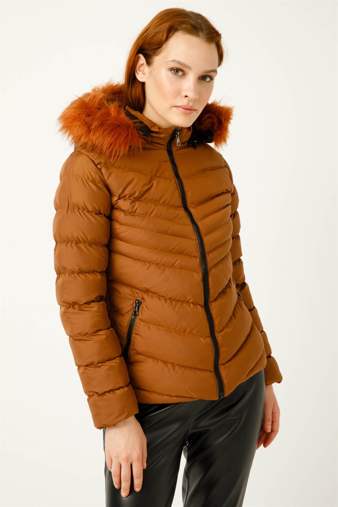 Kısa Boy Dolgu Mont  Taba