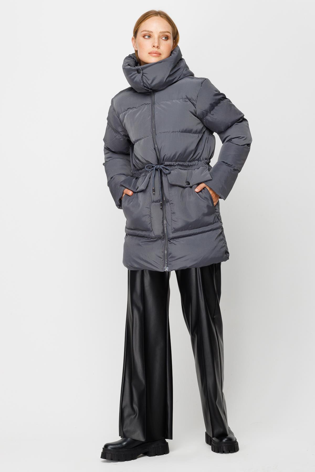 Short Puffer Jacket - Anthracite