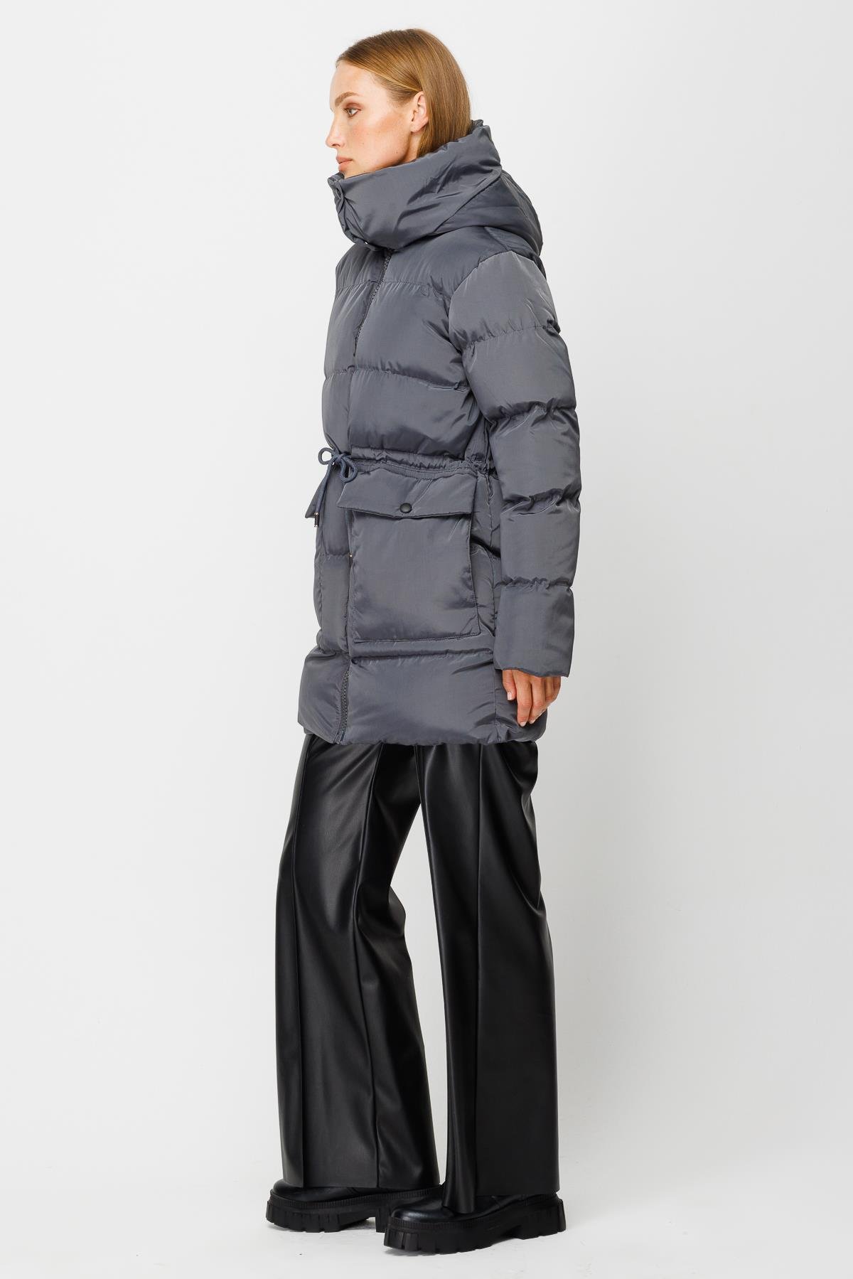 Short Puffer Jacket - Anthracite