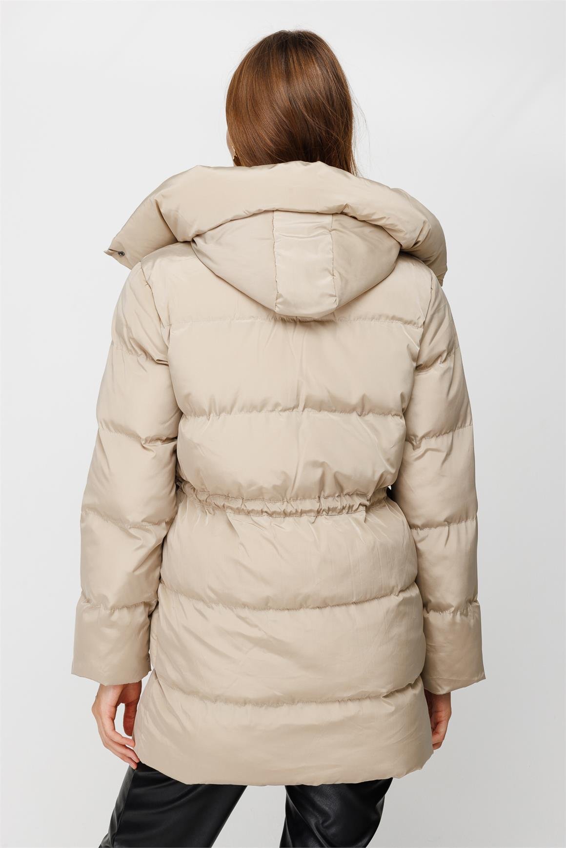 Kısa Şişme Mont  Bej