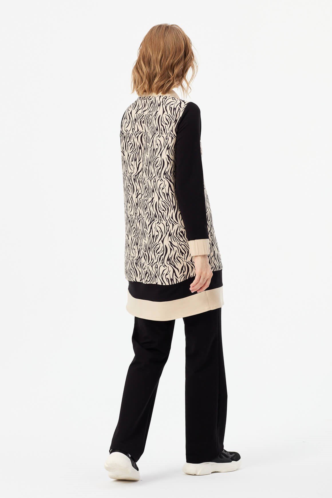 Tiger Desenli Sweatshirt  Bej