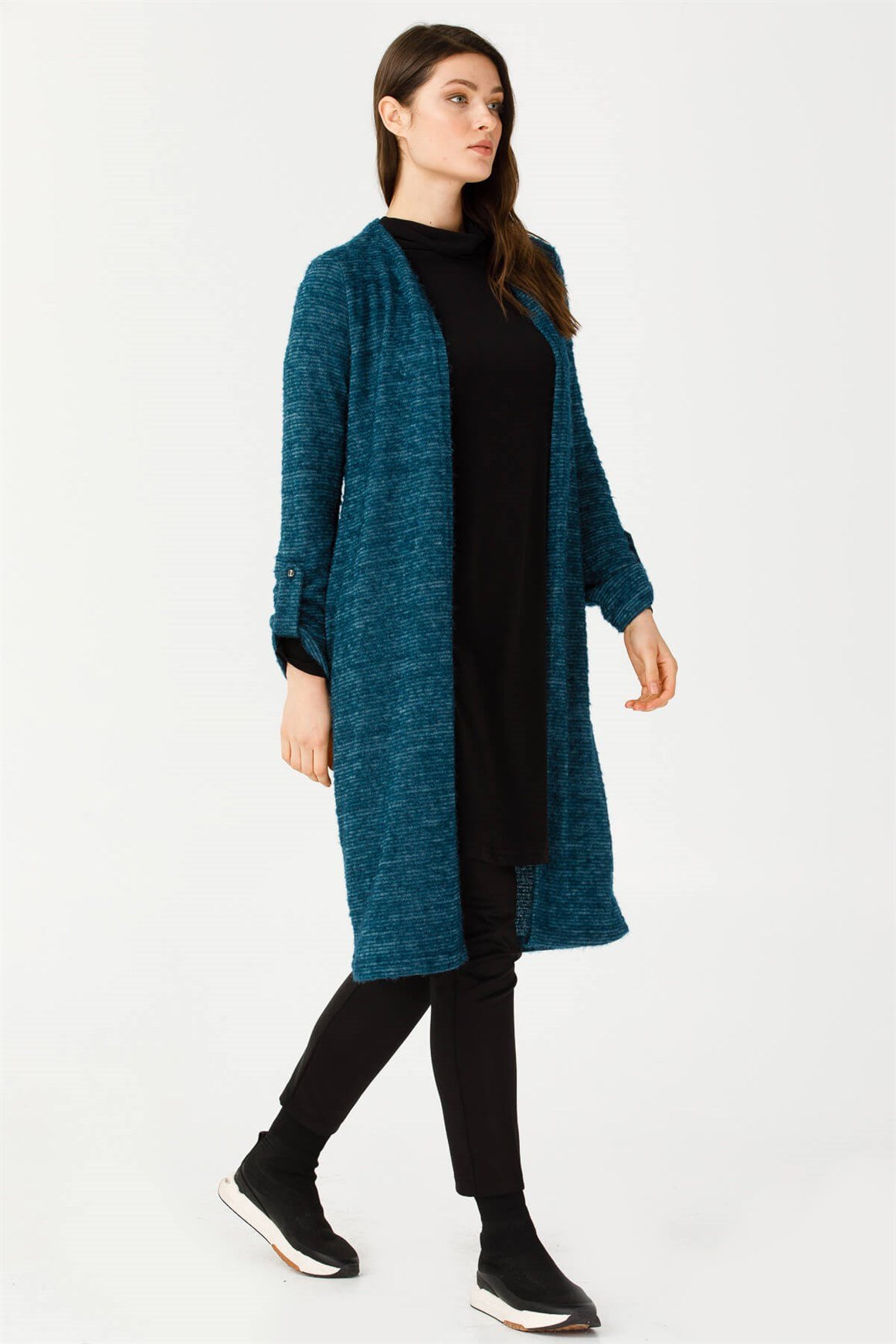 Hırka Tunik Takım  Petrol