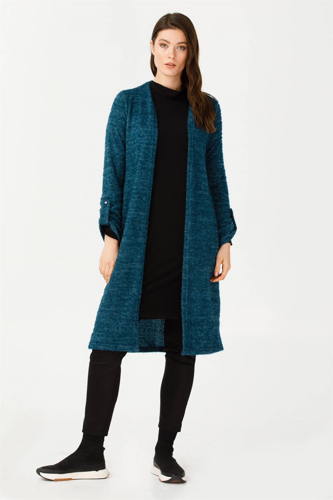 Hırka Tunik Takım  Petrol