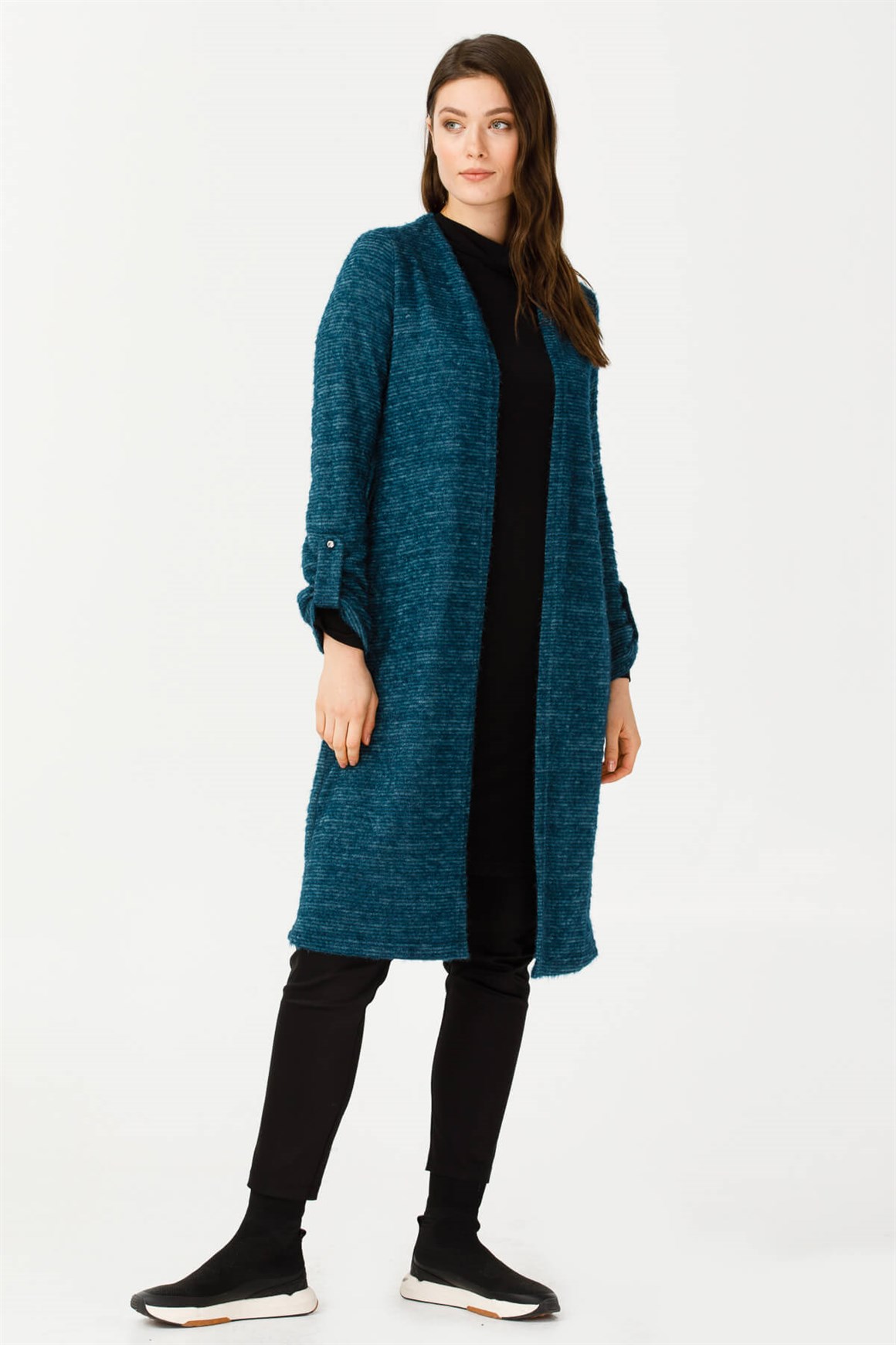 Hırka Tunik Takım  Petrol