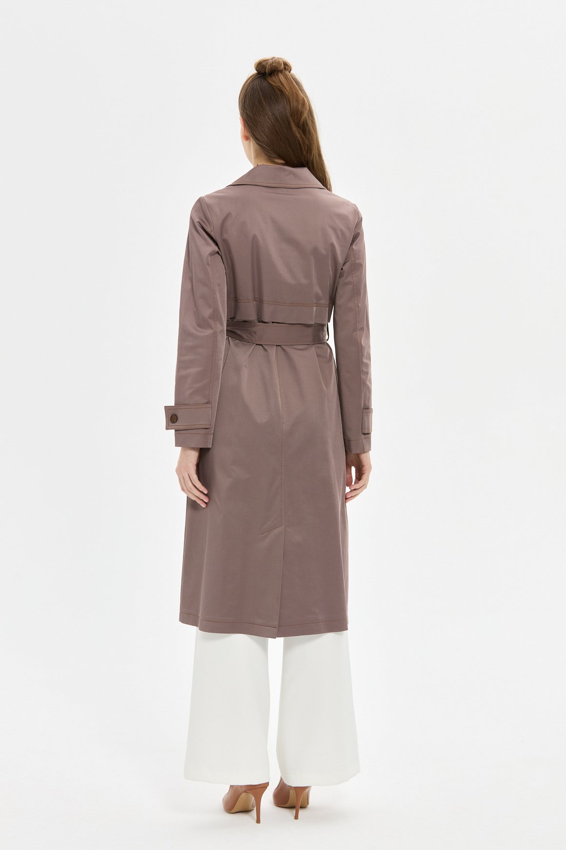 Dikiş Detaylı Trenc  Kahve