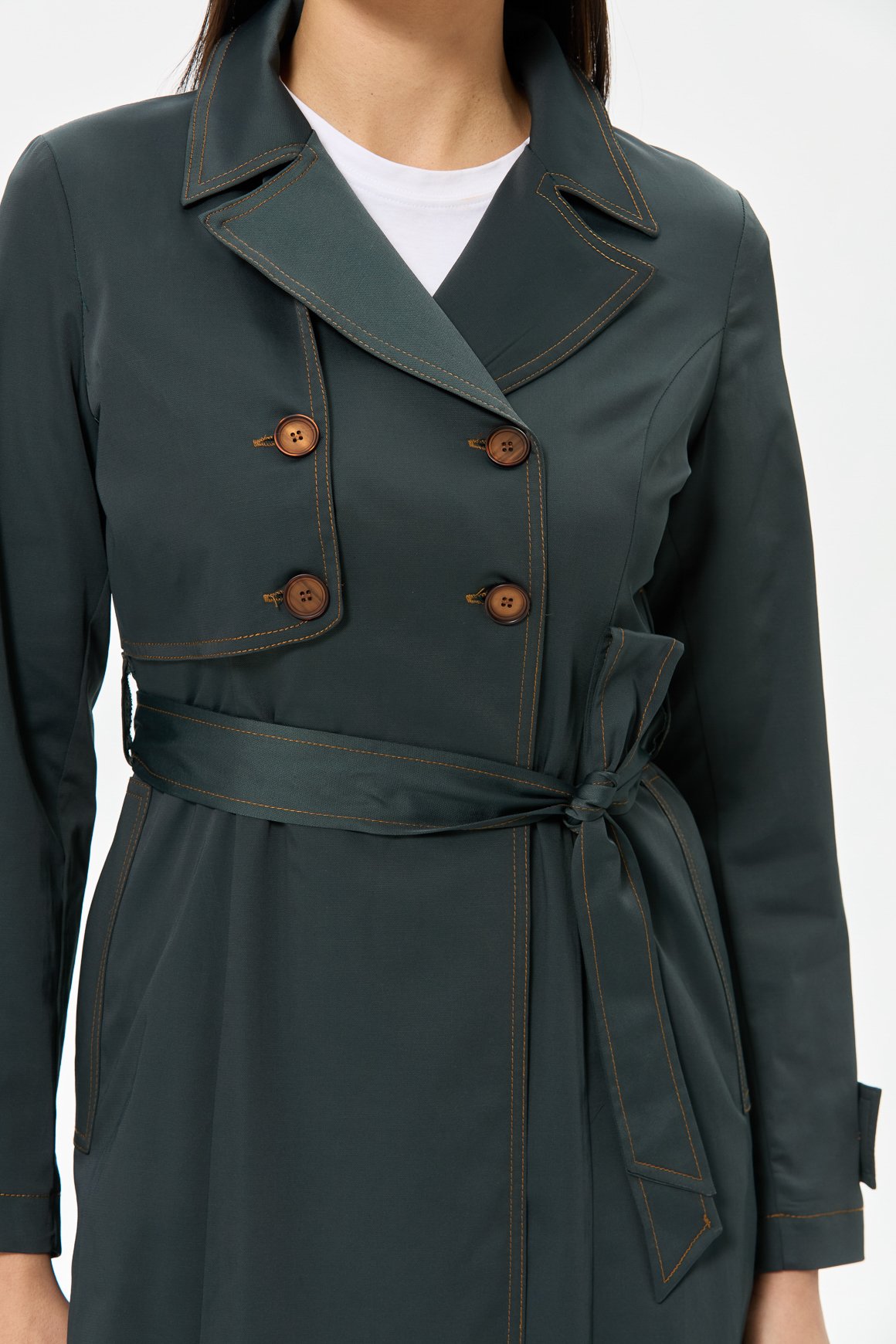 Dikiş Detaylı Trenc  Zümrüt