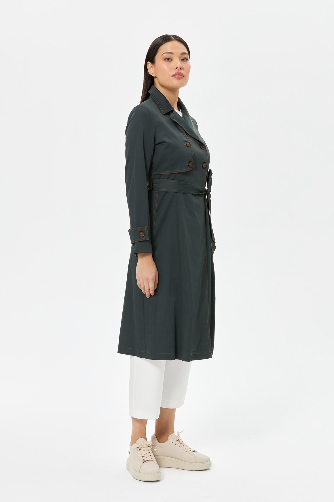 Dikiş Detaylı Trenc  Zümrüt