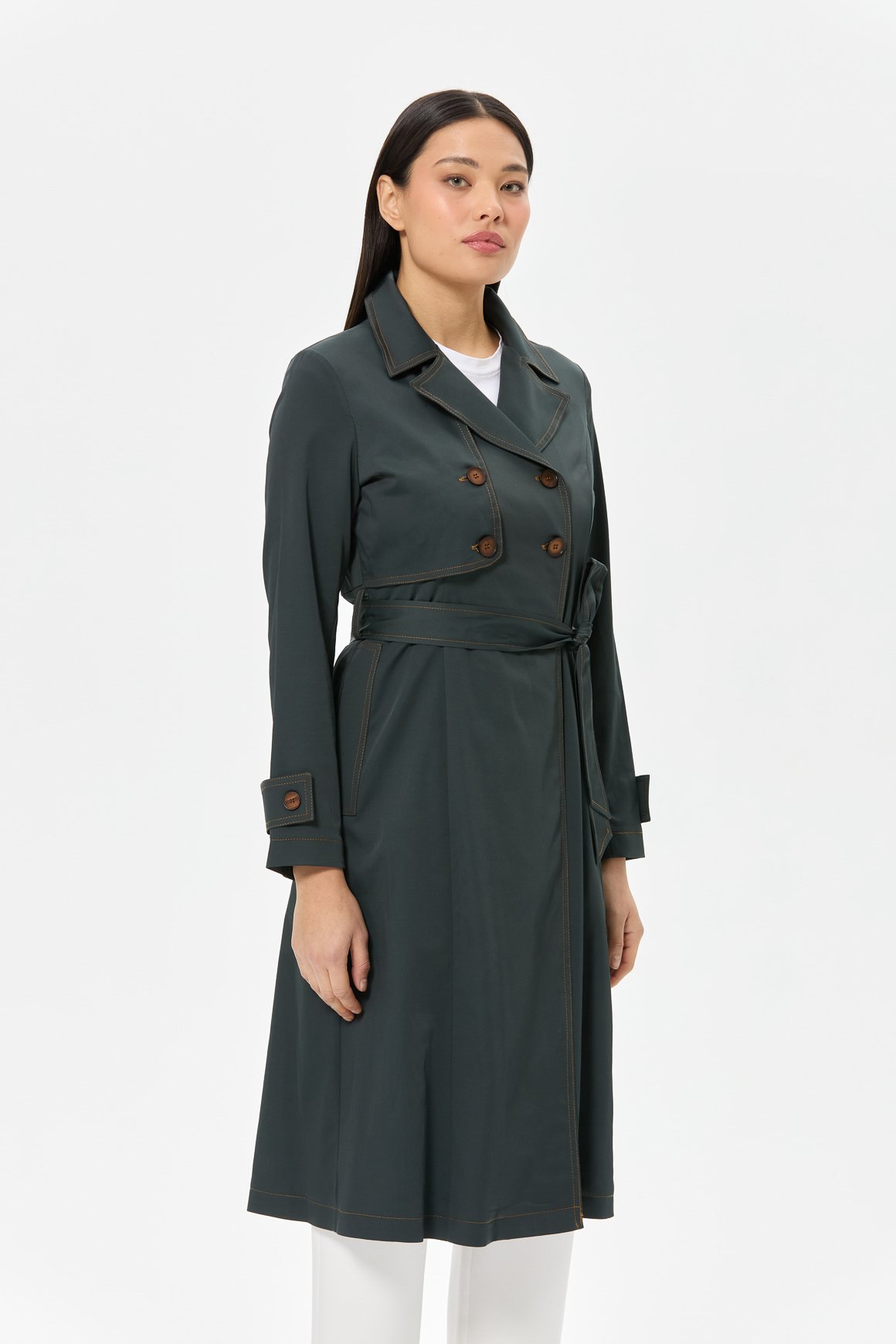 Dikiş Detaylı Trenc  Zümrüt