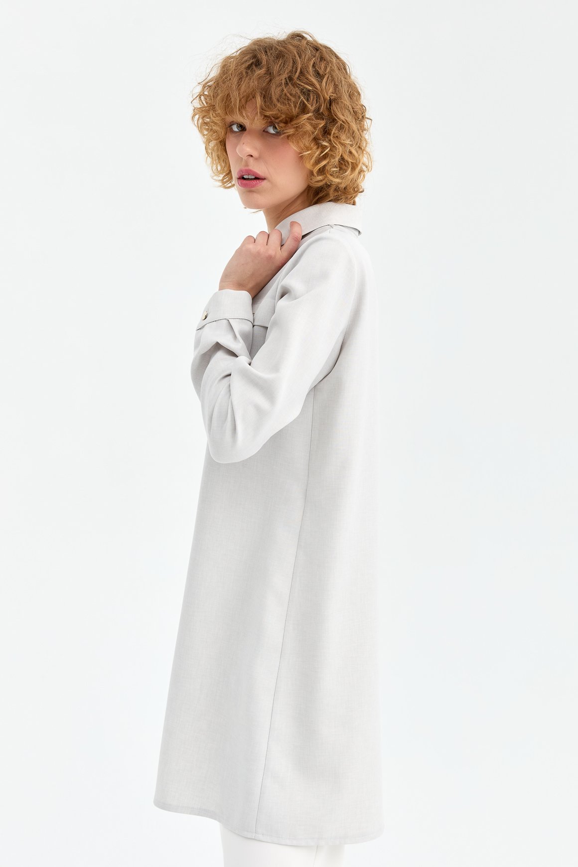 Aksesuar Detaylı Tunik  Gri