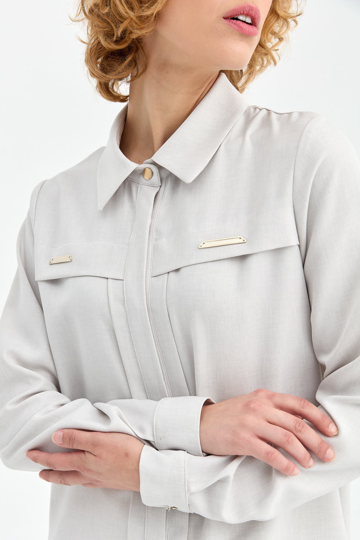 Aksesuar Detaylı Tunik  Gri