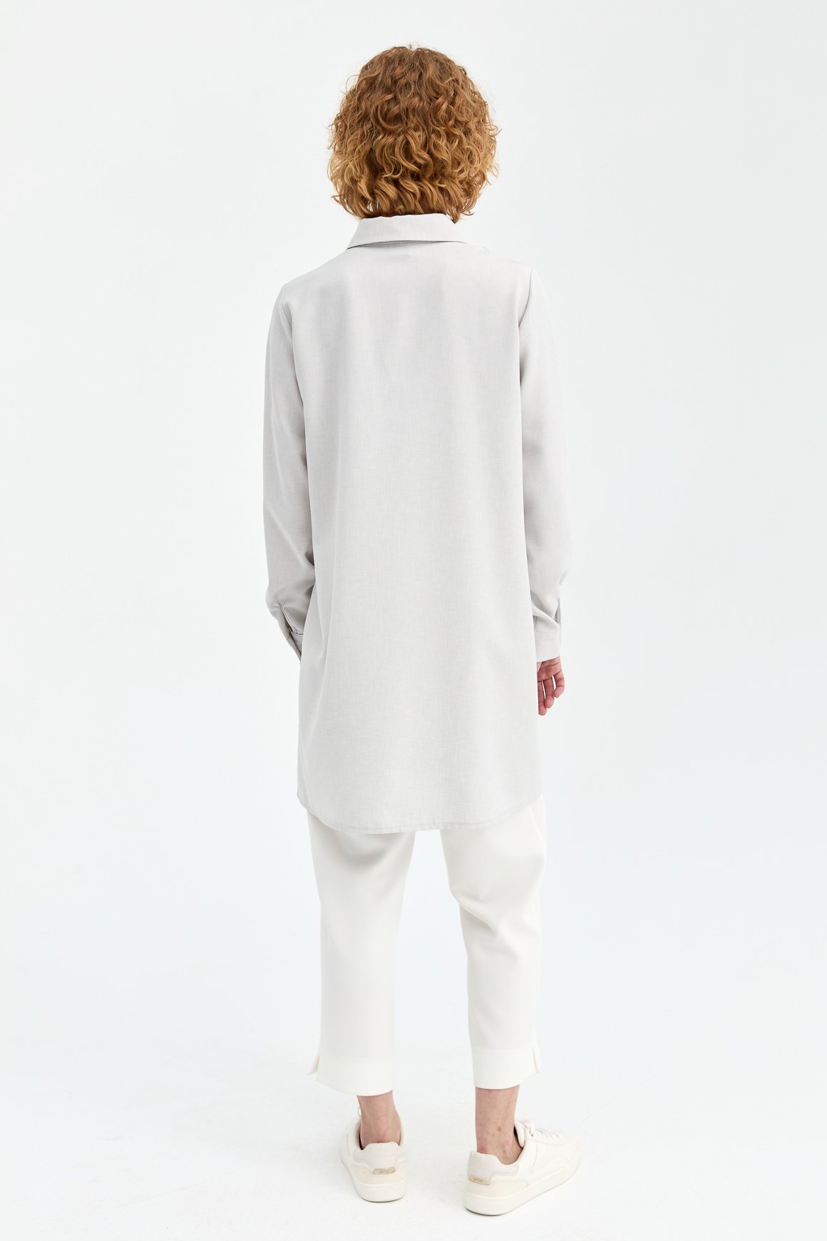 Aksesuar Detaylı Tunik  Gri