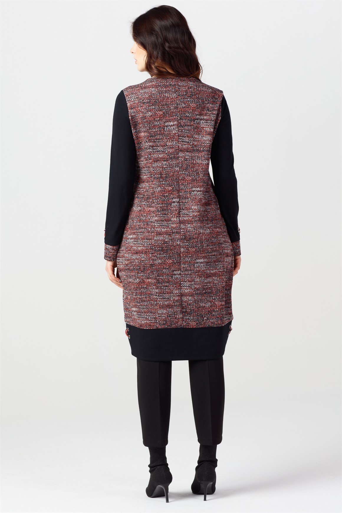 Claret red - Silvery and Jacquard Tunic