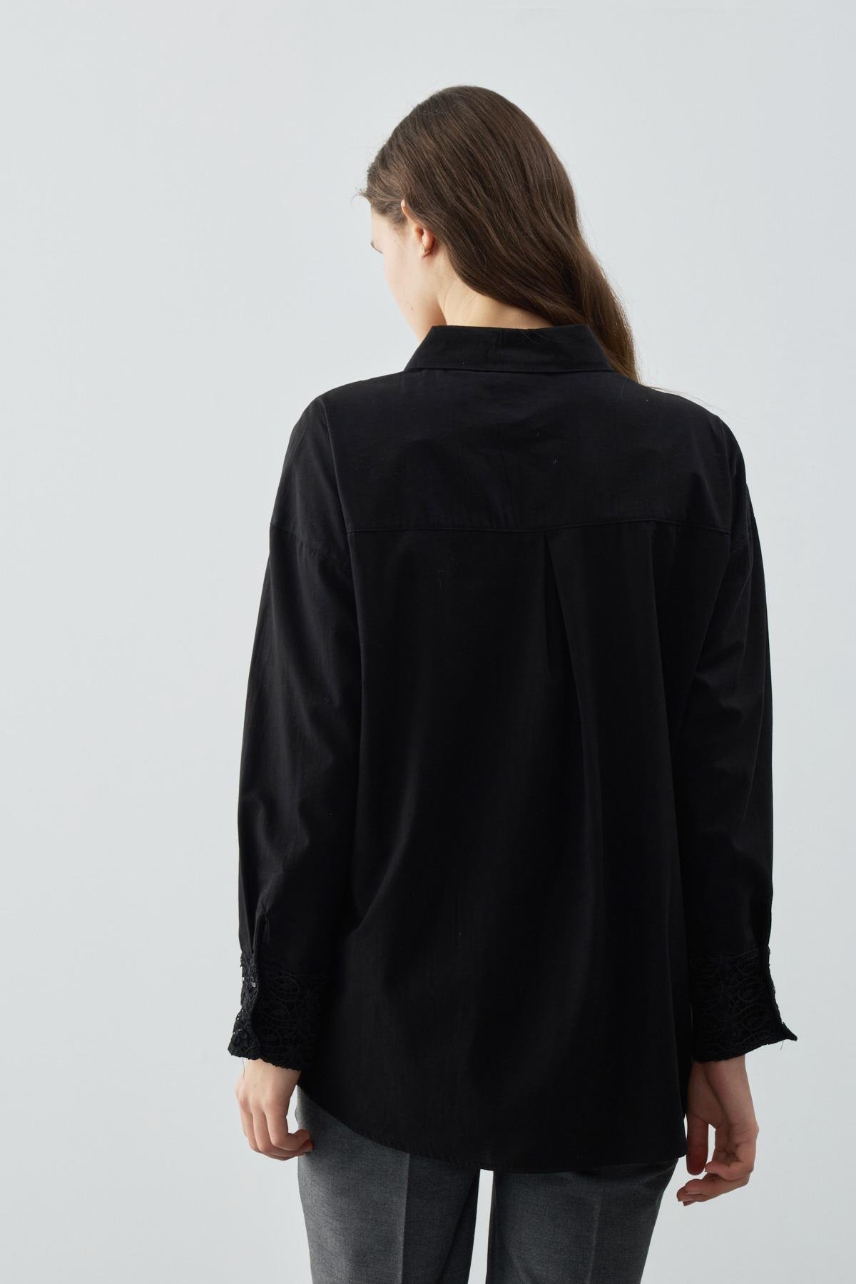 Cebi Dantelli Tunik  Siyah