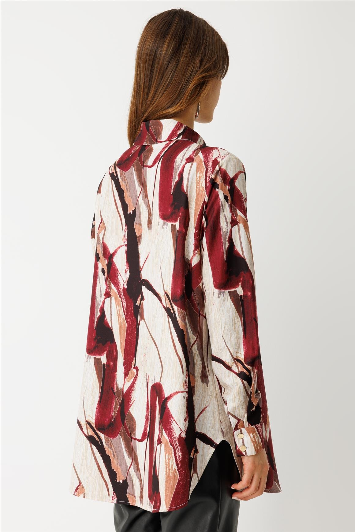 Desenli Tunik  Bordo