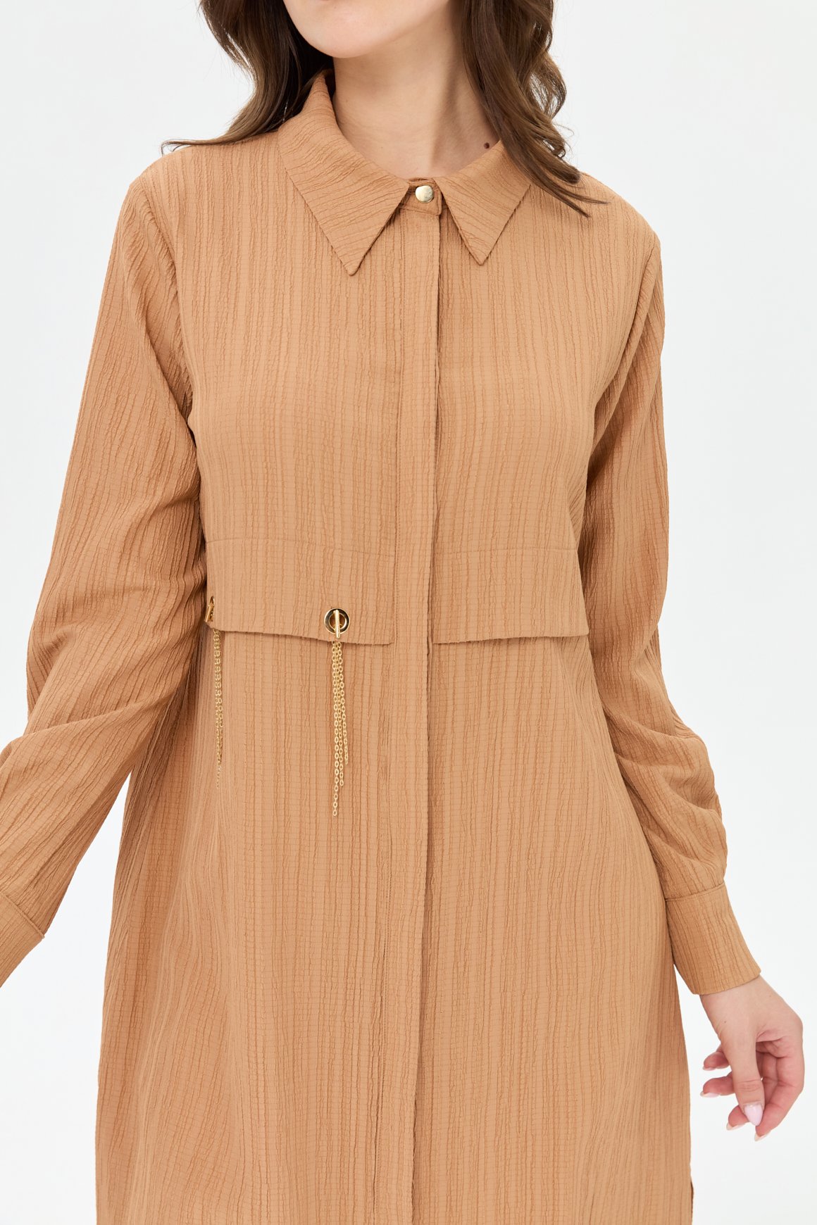 Kapsül Detaylı Kurtarıcı Tunik  Camel