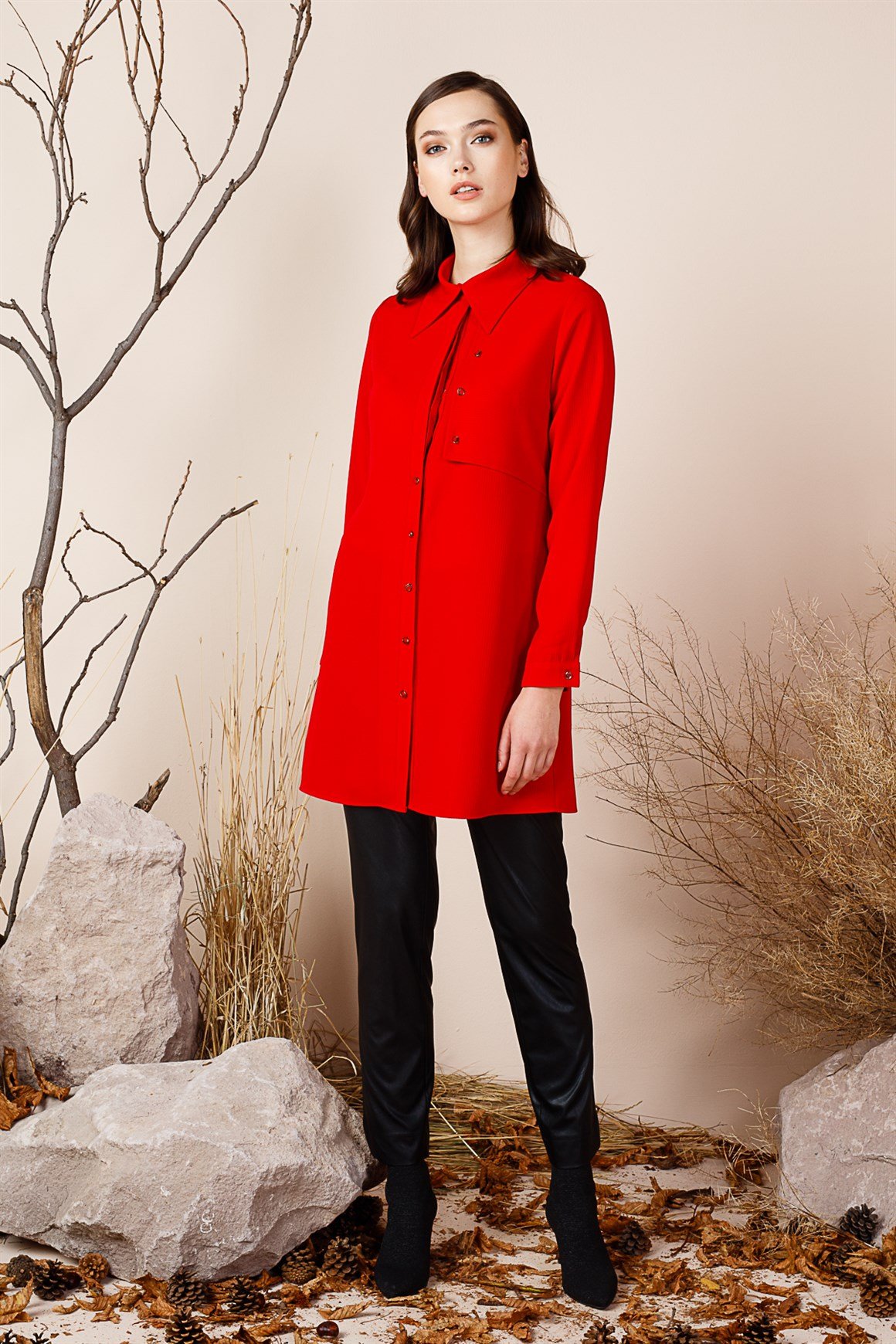 Red - Shirt Tunic