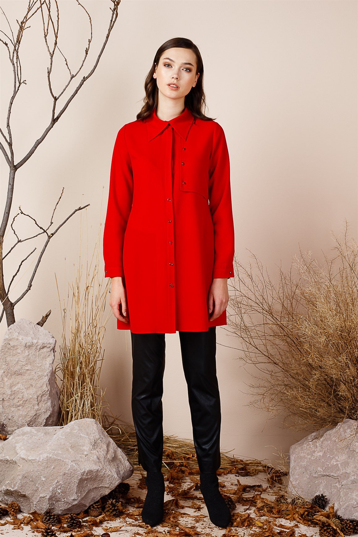 Red - Shirt Tunic