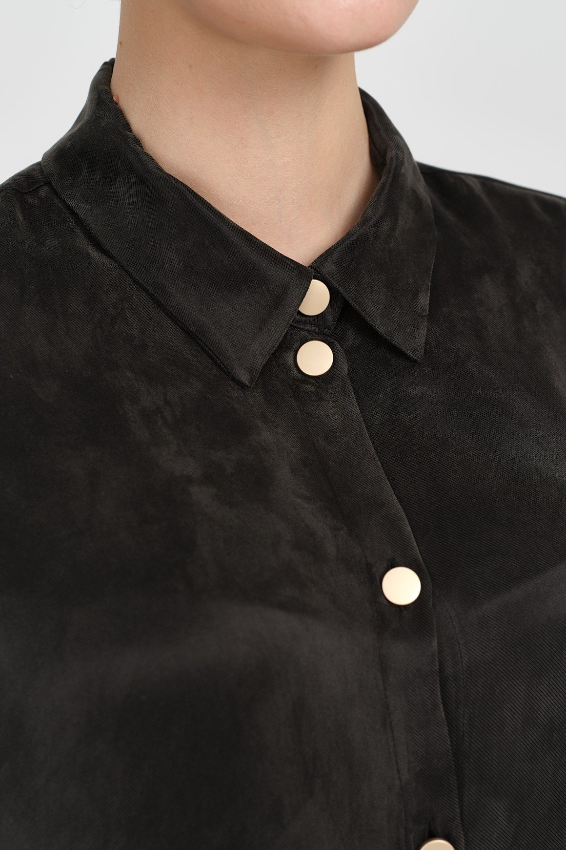 Kupra Kumaş Tunik  Siyah