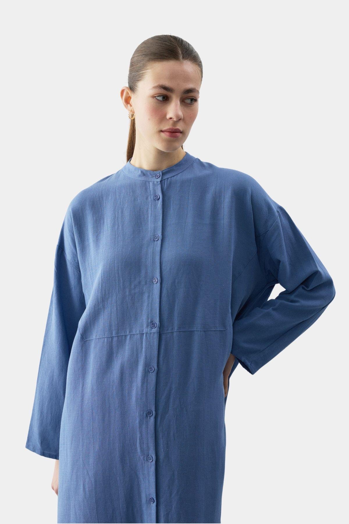 Midi Boy Kurtarıcı Tunik  Mavi