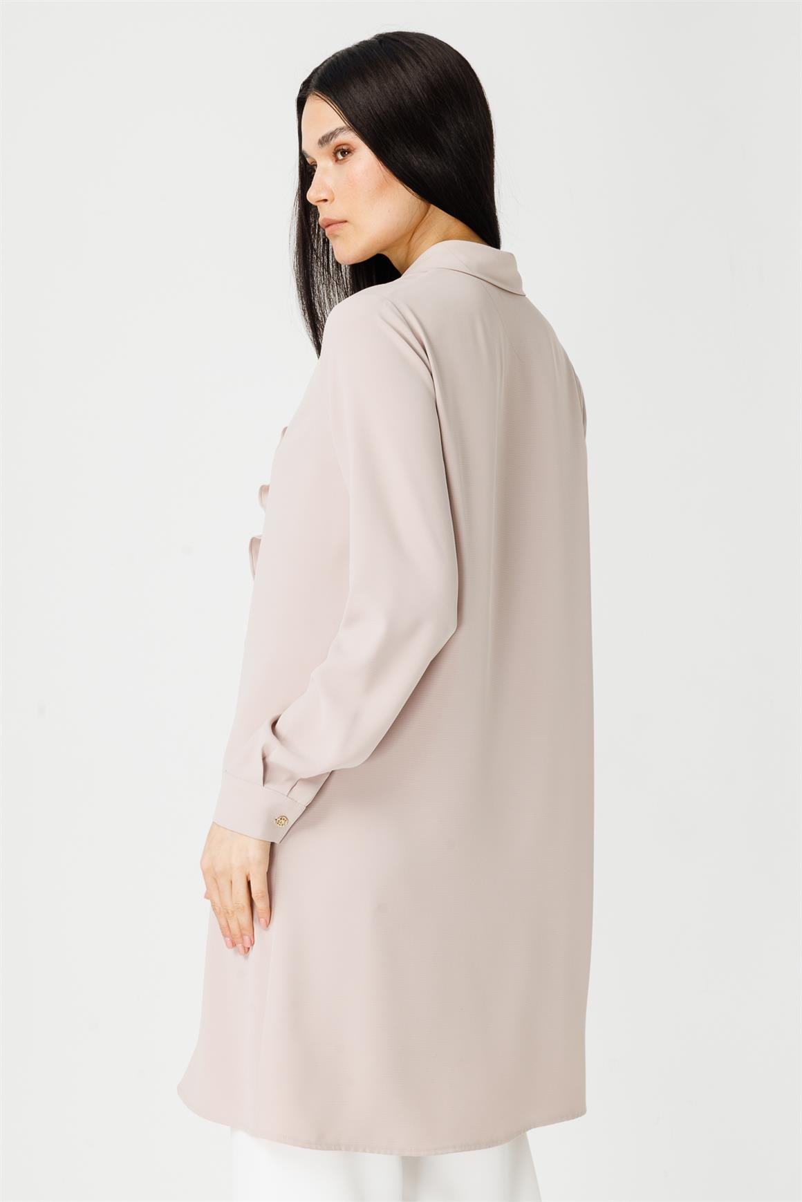 Önü Fırfır Detaylı Tunik  Taş