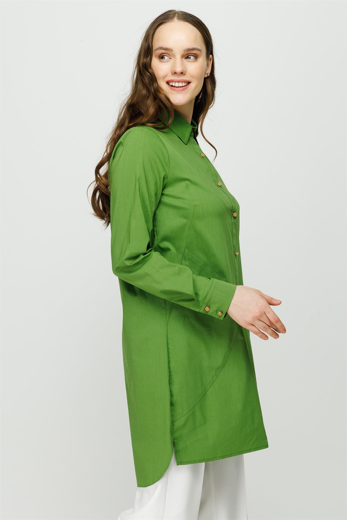 Pamuk Kumaş Tunik  Yeşil