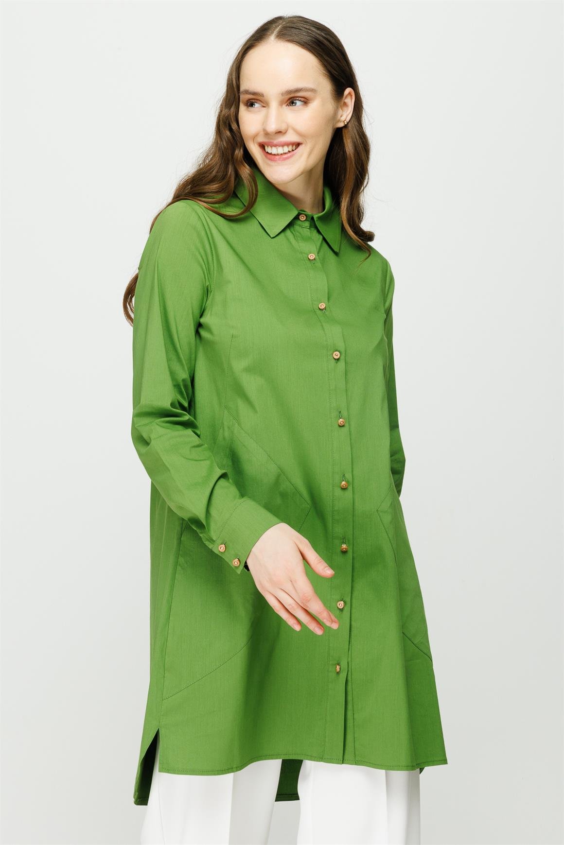 Pamuk Kumaş Tunik  Yeşil