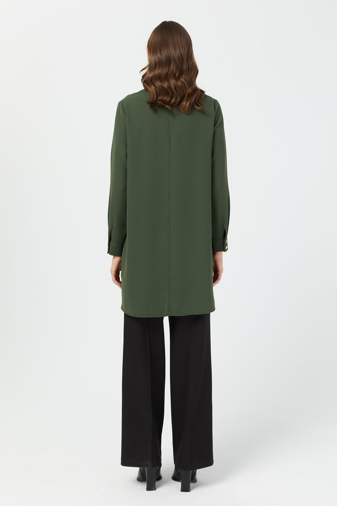 Pili Detaylı Tunik  Haki