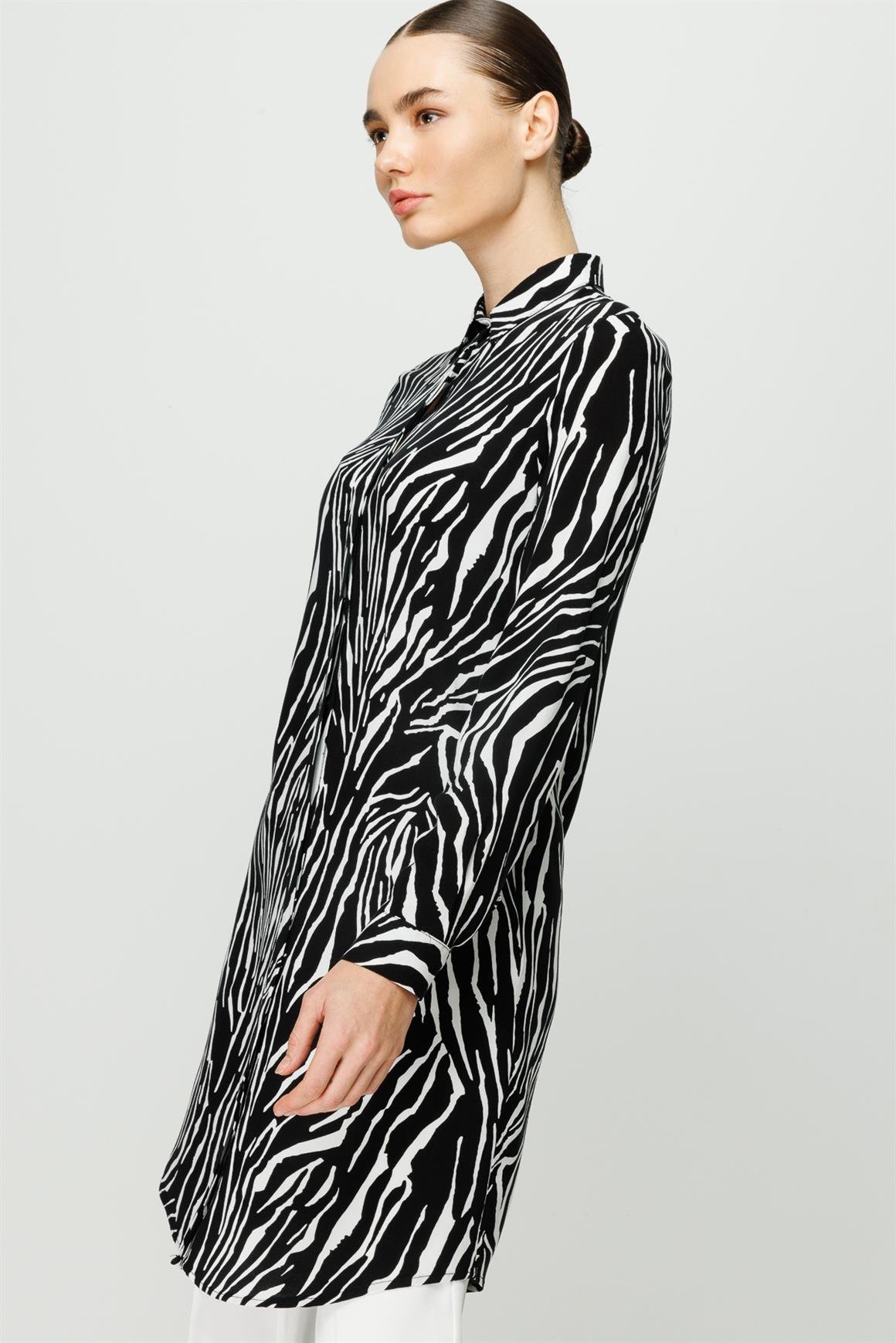 Tiger Desen Tunik  Siyah