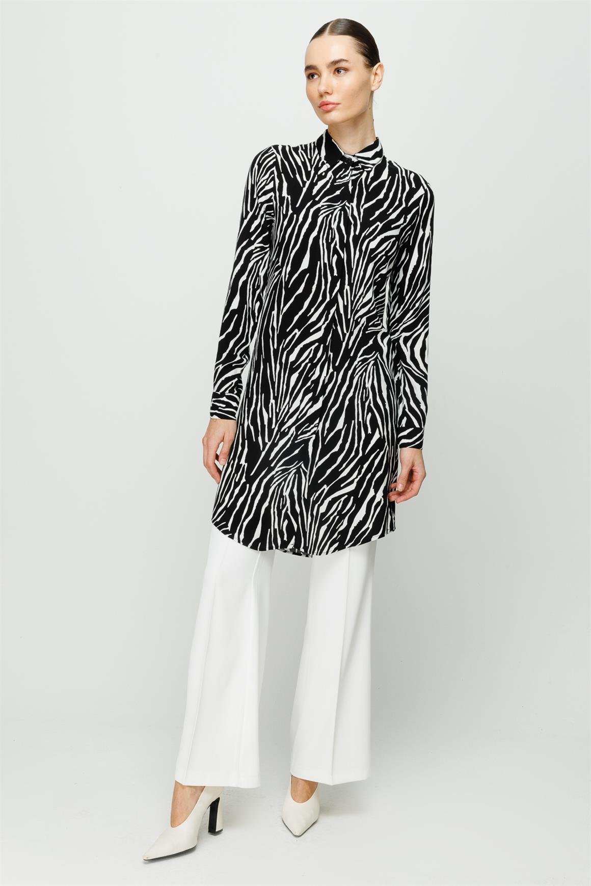 Tiger Desen Tunik  Siyah