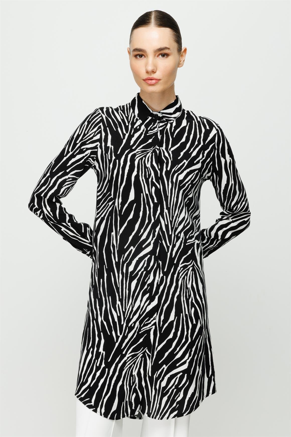 Tiger Desen Tunik  Siyah