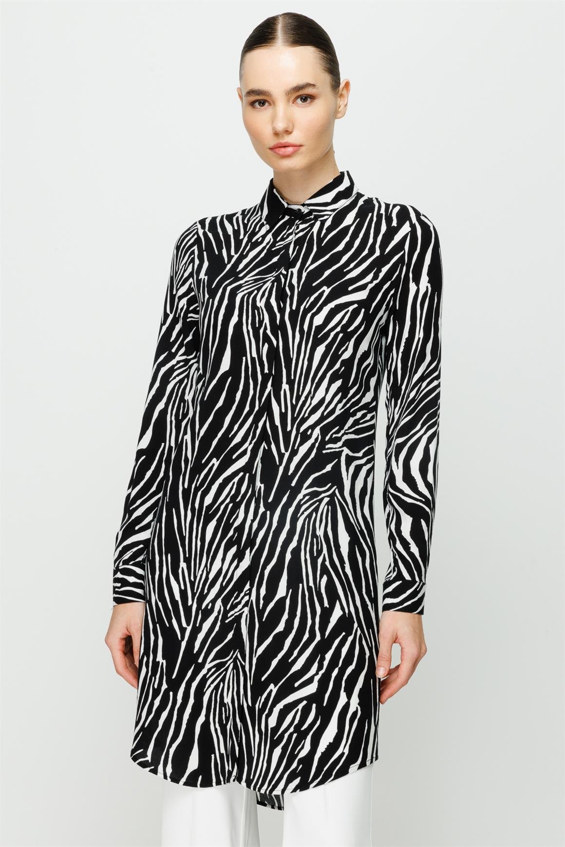 Tiger Desen Tunik  Siyah