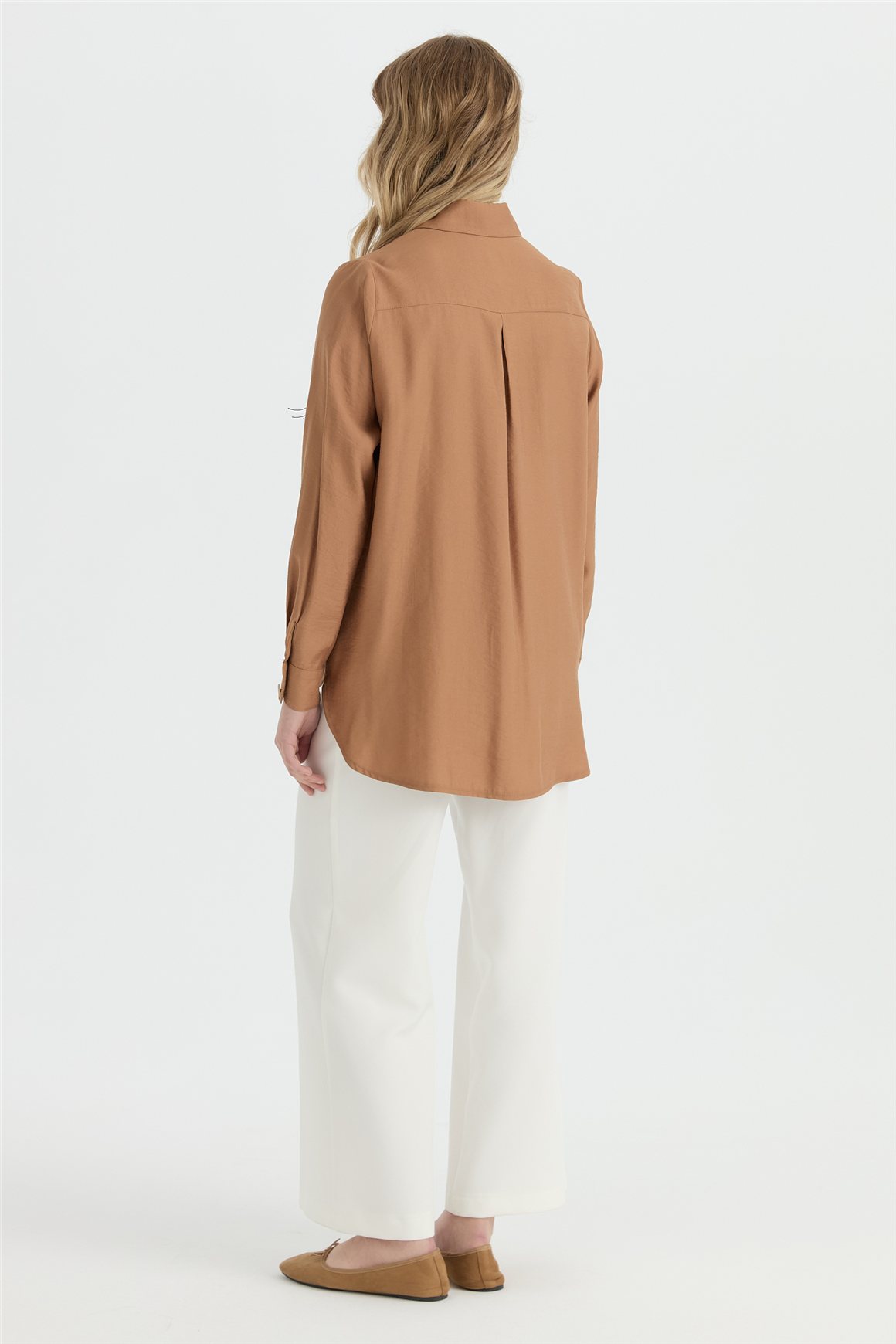 Tüy Detaylı Tunik  Camel