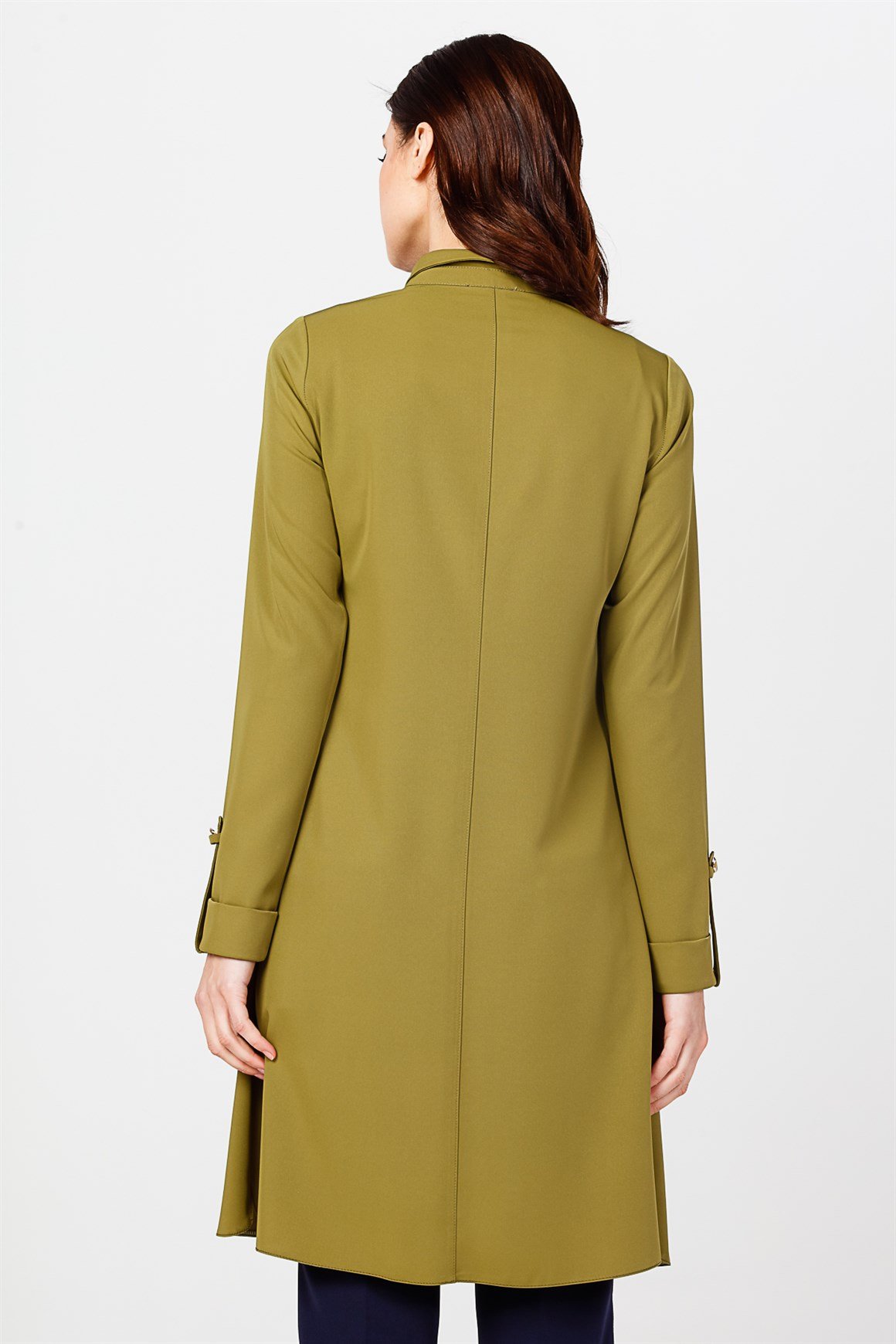 Oil Green - Buttoned Sleeve Detailed Tunic