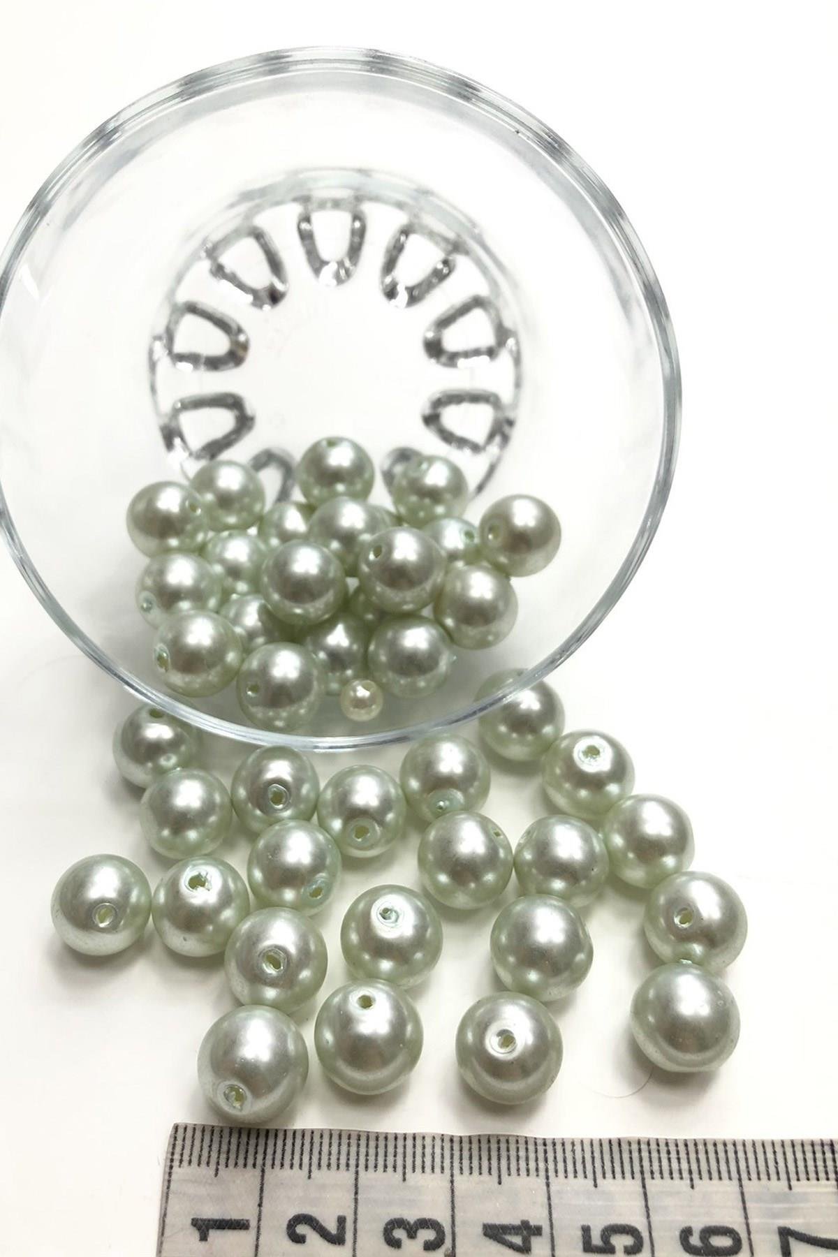  Beyaz Cam İnci Boncuk 10 mm