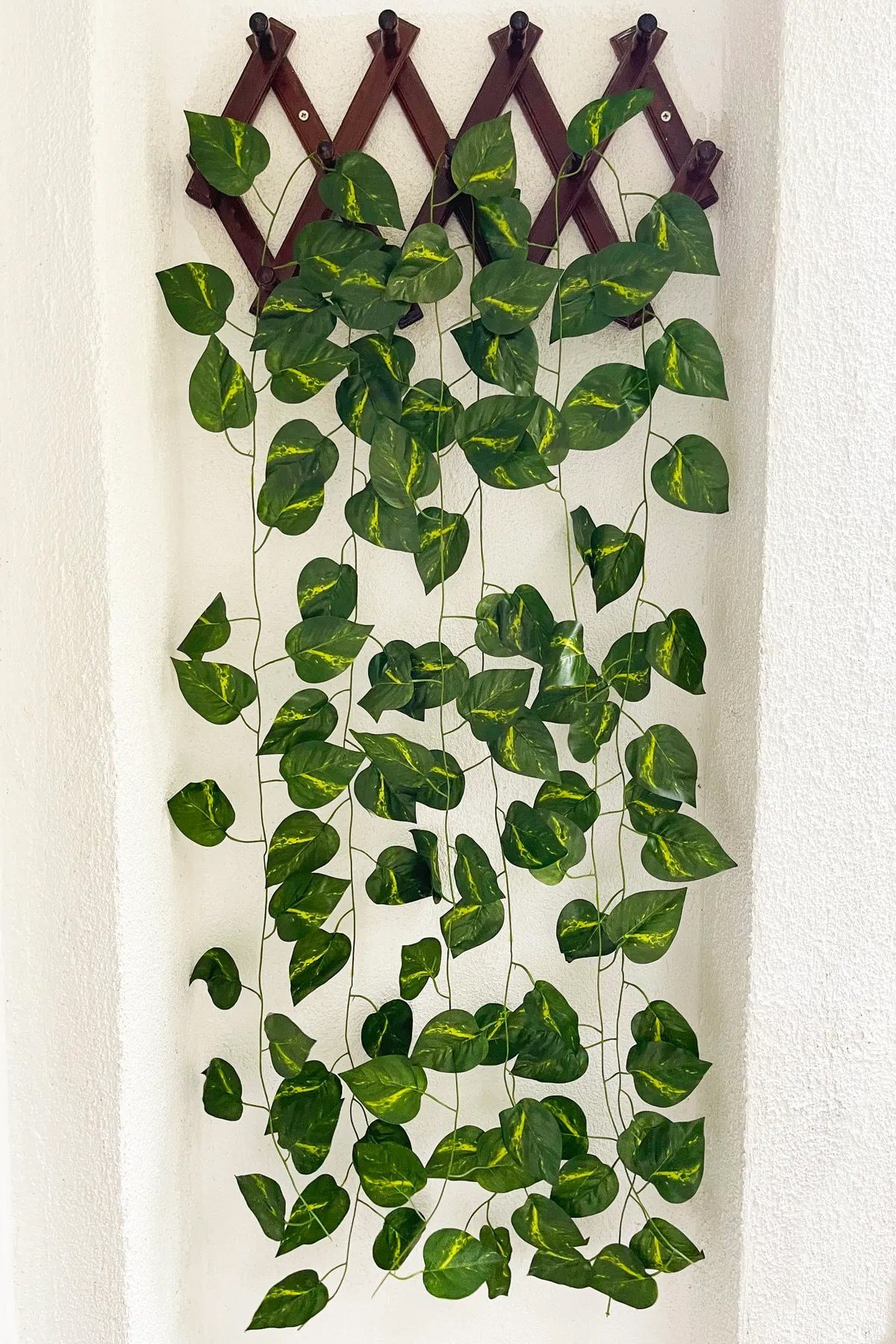 3 Adet Dekoratif Yapay Sarmaşık Sarı Çizgili Yaprak Yapay Çiçek Dekoru 230cm