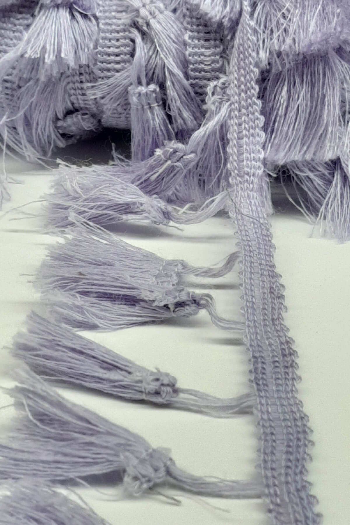 Açık Lila Pamuk Saçak Püskül