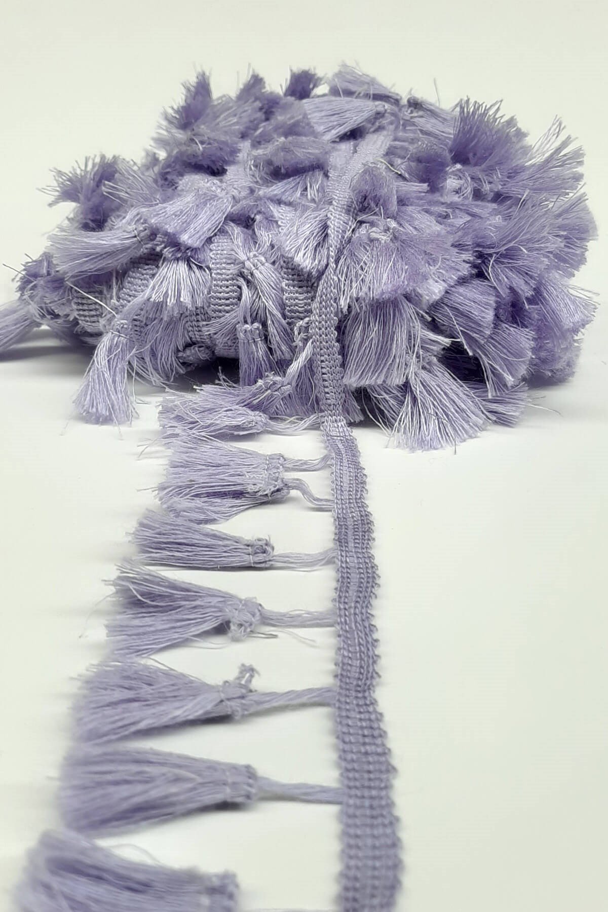 Açık Lila Pamuk Saçak Püskül