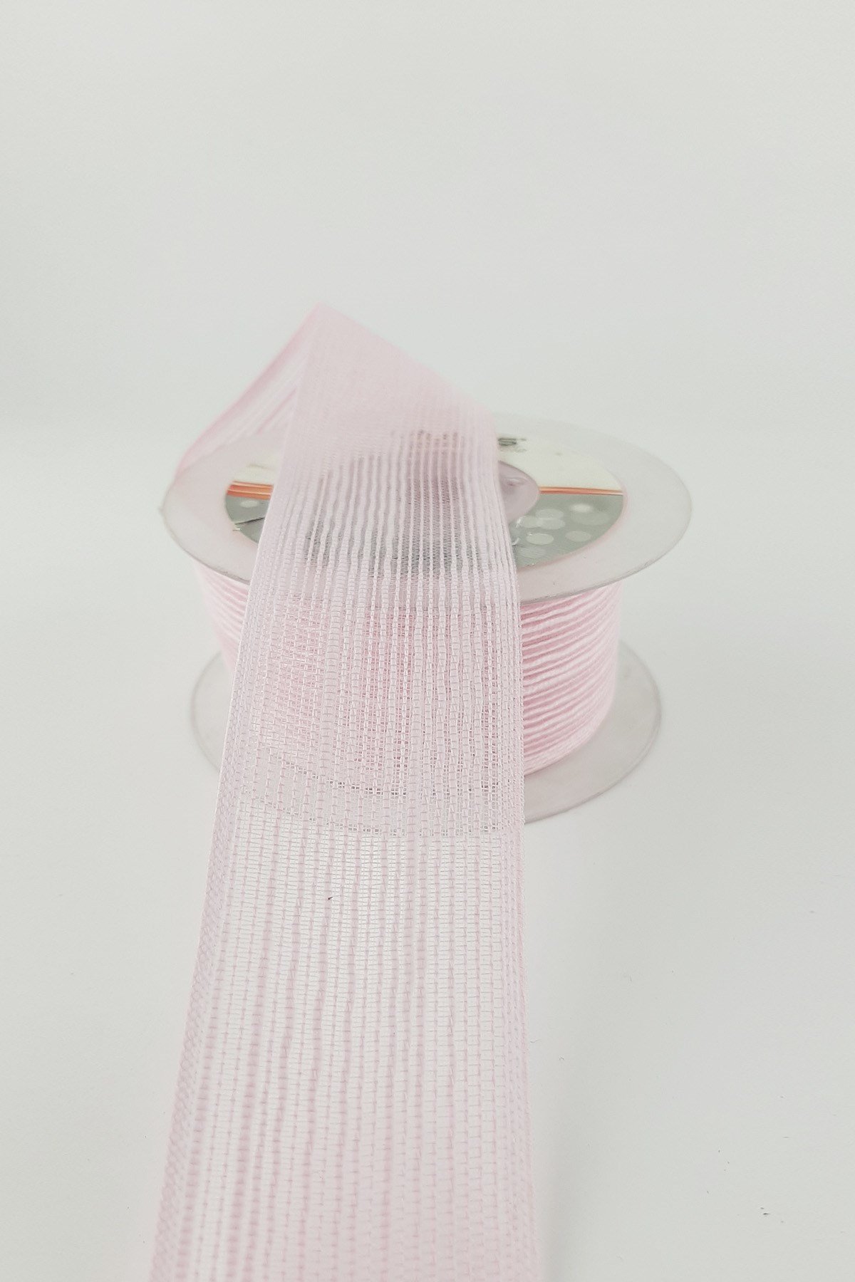 Açık Pembe Keten Efektli Kurdele 4 cm 10 mt