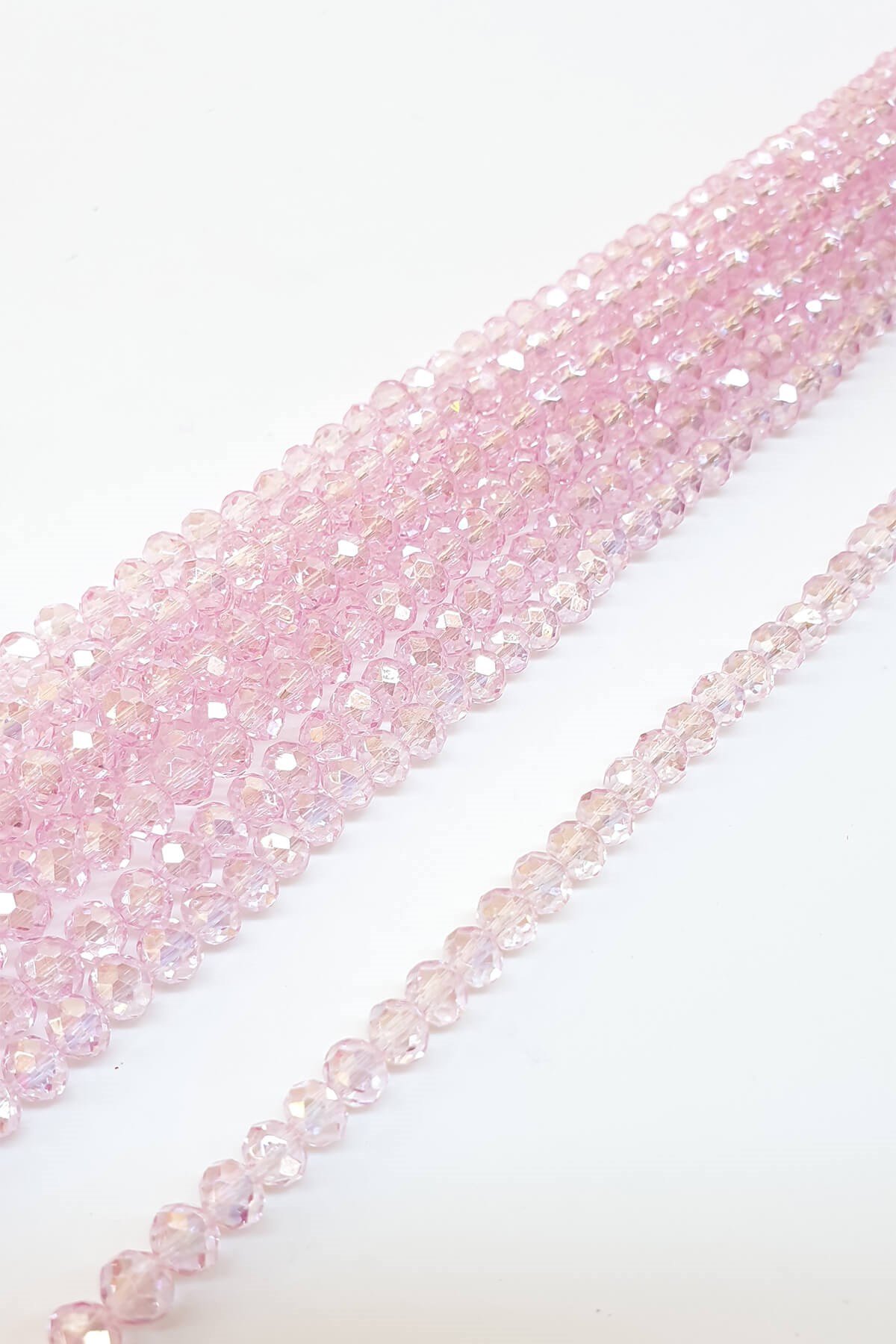 Açık Pudra Kristal Boncuk 6 Mm